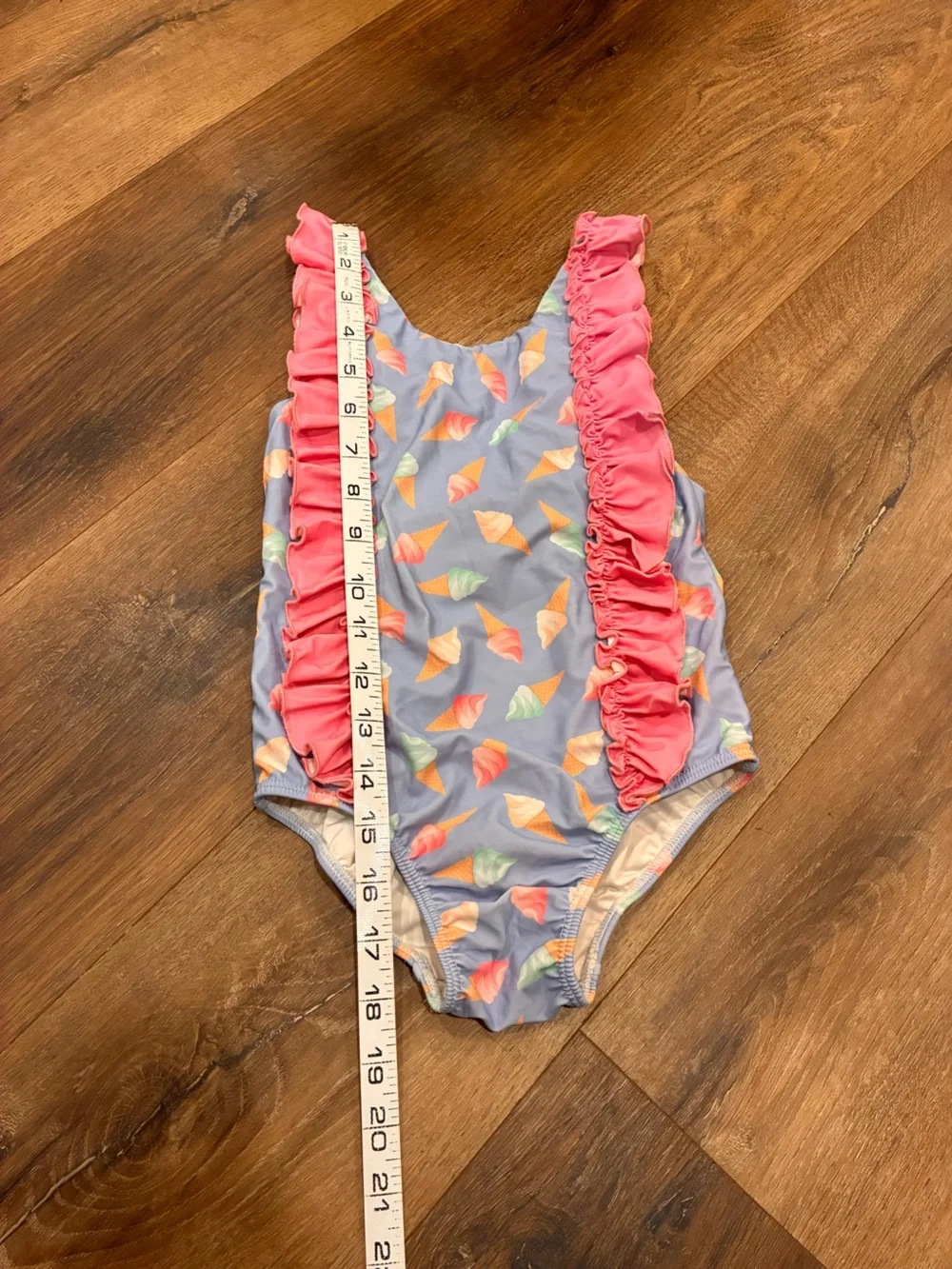 Southern Smocked Co Blue Pink Ice Cream One Piece Swimsuit Vacation Beach 5 Girl